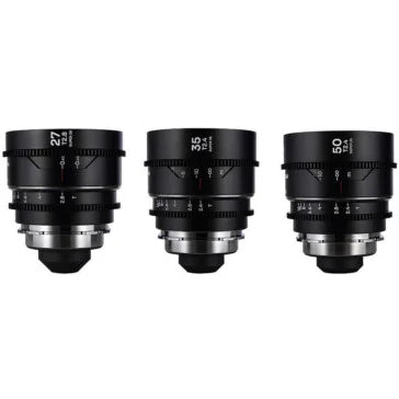 Laowa Nanomorph S35 Prime 3-Lens Bundle (27mm, 35mm, 50mm) (Silver)
