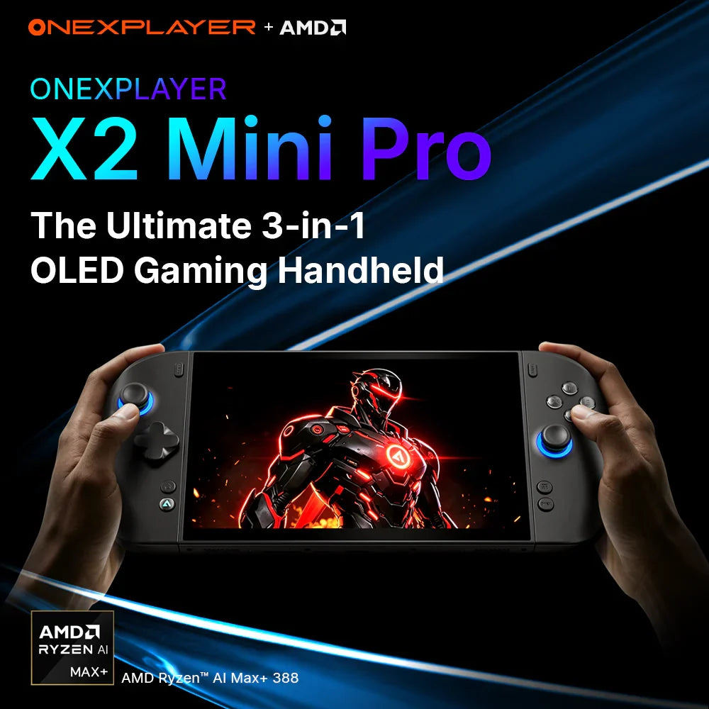 ONEXPLAYER X2 Mini Pro: 8.8" OLED Gaming Handheld with AMD Ryzen AI Max Liquid Cooling (+ 388 64G+2TB)