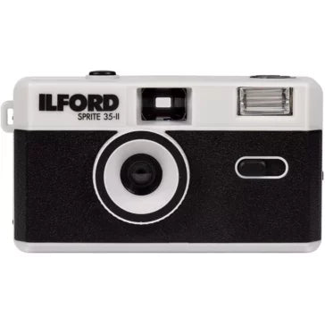 Ilford Sprite 35mm II Reusable Film Camera in Colour with Built-In Flash & Optical View Finder – Silver