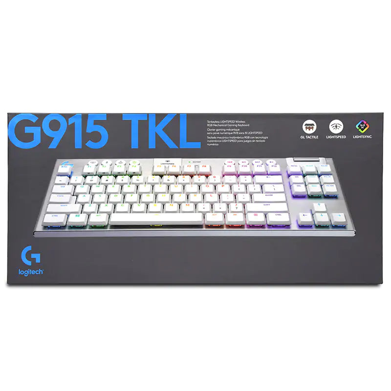 Logitech G915 TKL Lightspeed Wireless RGB Mechanical Keyboard Tactile White  Ready Stock