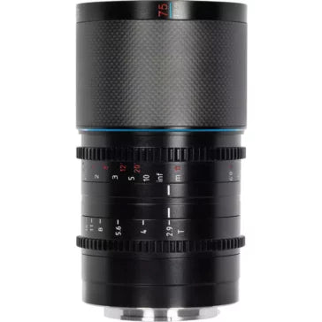 Sirui Saturn 75mm T2.9 1.6x Carbon Fiber Full-Frame Anamorphic Lens (Canon RF, Blue Flare)