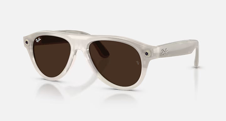 Ray-ban Meta (Gen 3) Aviator Limited Edition Polished Milky Warm Beige Clear/Brown Standard