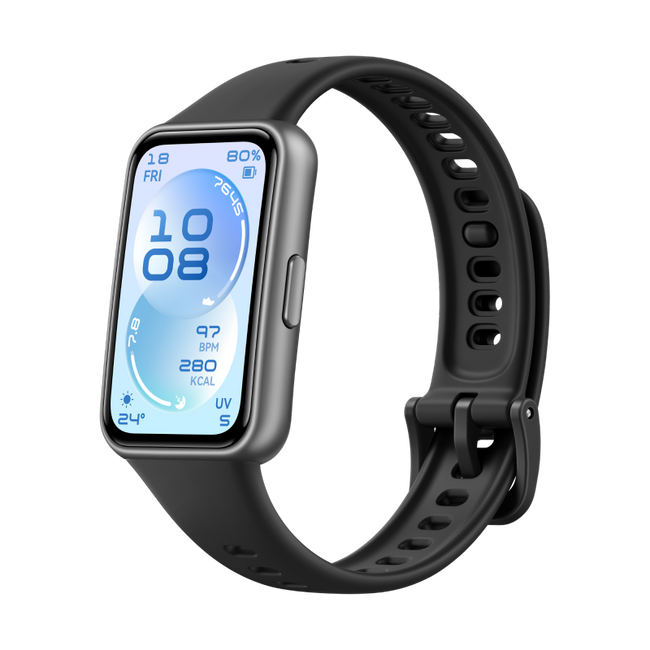 HUAWEI Band 11 Black Matte Black Aluminum Alloy Case Black Fluoroelastomer Strap