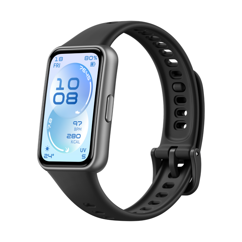 Huawei Band 11 Black Matte Black Durable Polymer Case Black Fluoroelastomer Strap