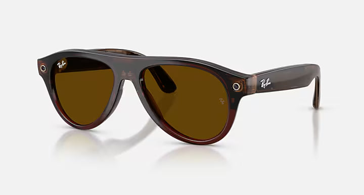 Ray-ban Meta (Gen 3) Aviator Polished Transparent Umber Clear/Jade Standard