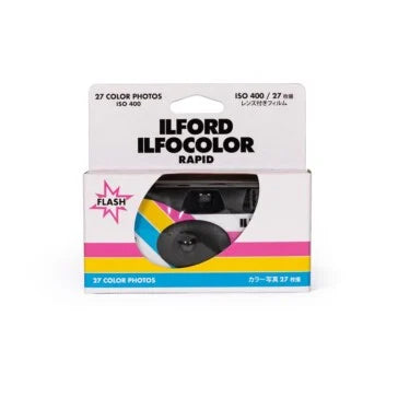 Ilford Ilfocolor Multi Use Color Camera (27 Exposures / ISO400) White, Vintage Retro Camera with Film Disposable