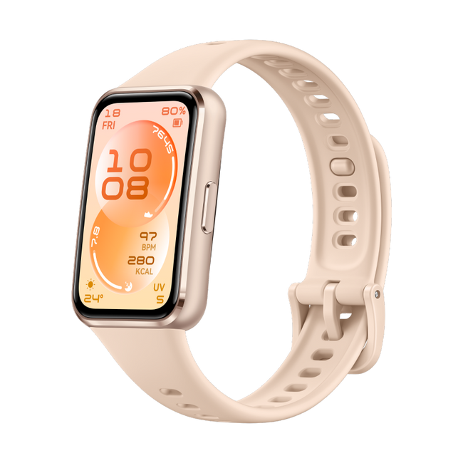 Huawei Band 11 Beige Aluminum Alloy Case Beige Fluoroelastomer Strap