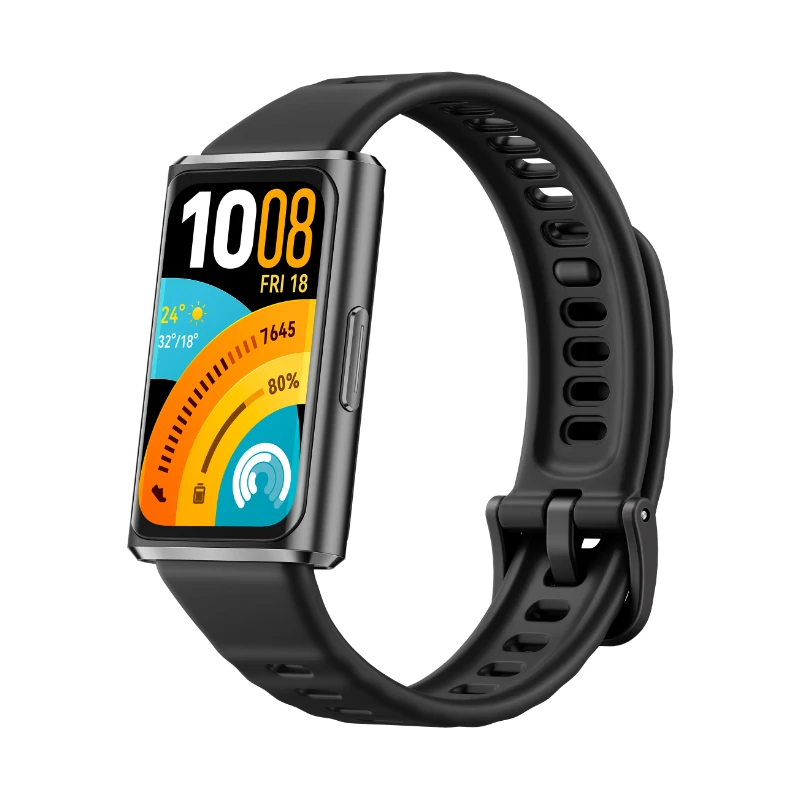 Huawei Band 11 Pro Black Matte Black Aluminum Alloy Case Black Fluoroelastomer Strap