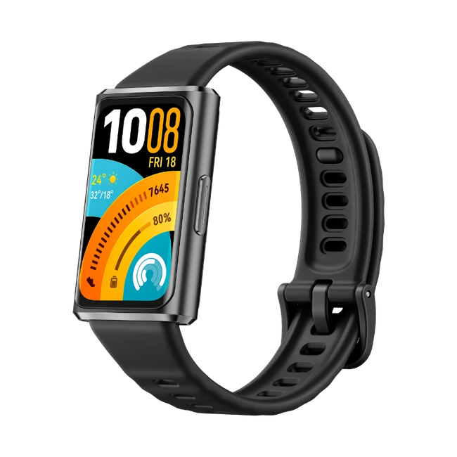 Huawei Band 11 Pro Black Matte Black Aluminum Alloy Case Black Fluoroelastomer Strap