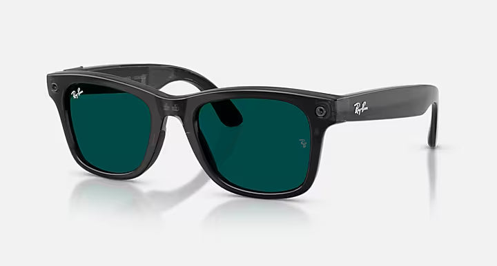 Ray-ban Meta (Gen 3) Wayfarer Polished Transparent Black Clear/Aquamarine Transitions Large