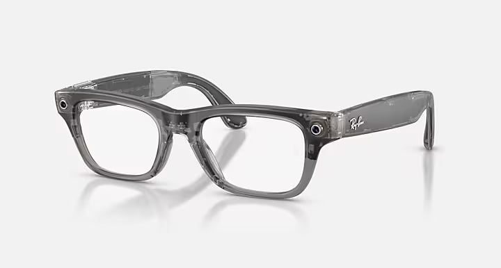 Ray-ban Meta (Gen 2) Blayzer Optics Matte Transparent Ice Grey Demo Lens Large
