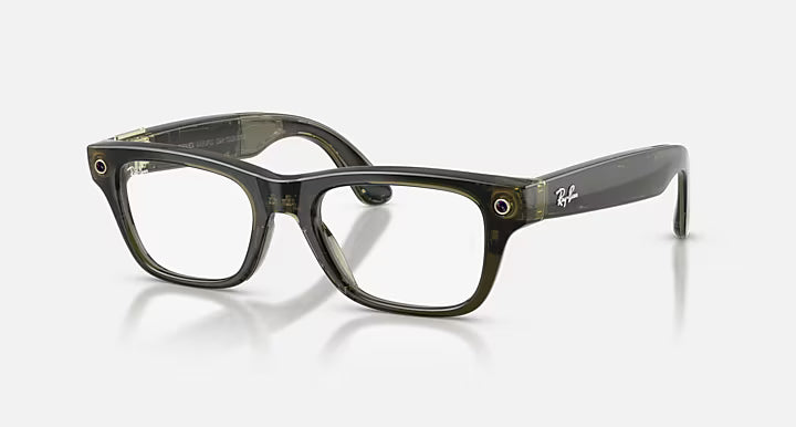 Ray-ban Meta (Gen 2) Blayzer Optics Shiny Transparent Dark Olive Demo Lens Large